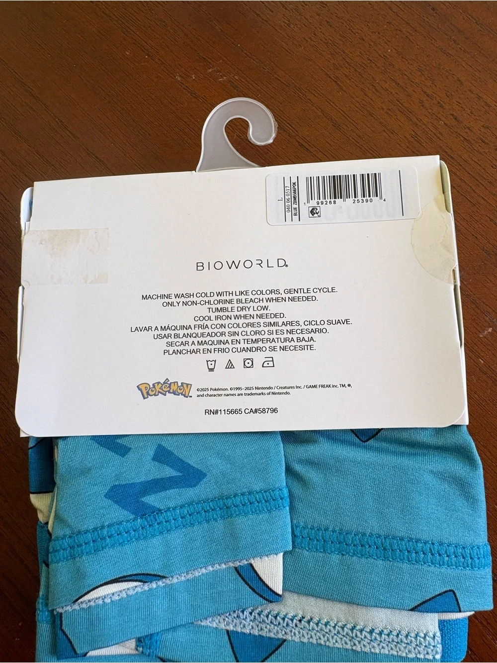 NWT Bioworld Pokémon Snorlax Men's size L Boxer Briefs - Teal Blue 2 pack set
